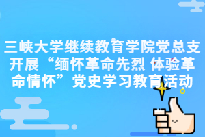 三峡大学成人教育资讯：三峡大学继续教育学院党总支开展“缅怀革命先烈 体验革命情怀”党史学习教育活动