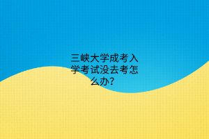 三峡大学成考入学考试没去考怎么办?