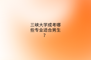 三峡大学成考哪些专业适合男生?