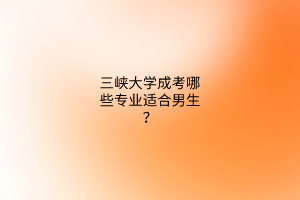 三峡大学成考哪些专业适合男生？