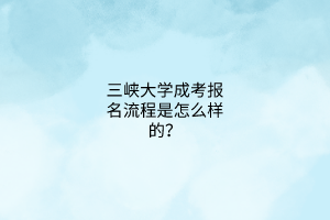 三峡大学成考报名流程是怎么样的？